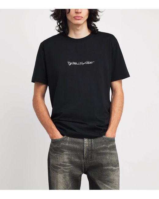 Off-White c/o Virgil Abloh Black Cotton Logo T-Shirt for men