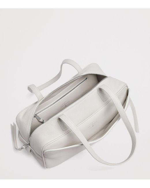 Balenciaga Natural Small Leather Carrie Bowling Top-Handle Bag