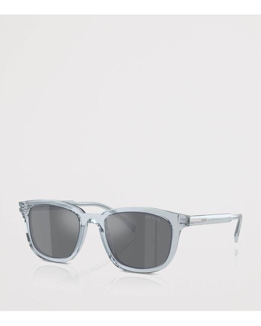 Prada Gray Acetate Pillow Sunglasses for men