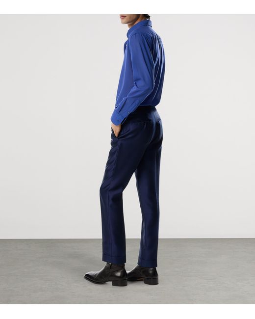 Tom Ford Blue Cotton Voile Shirt for men