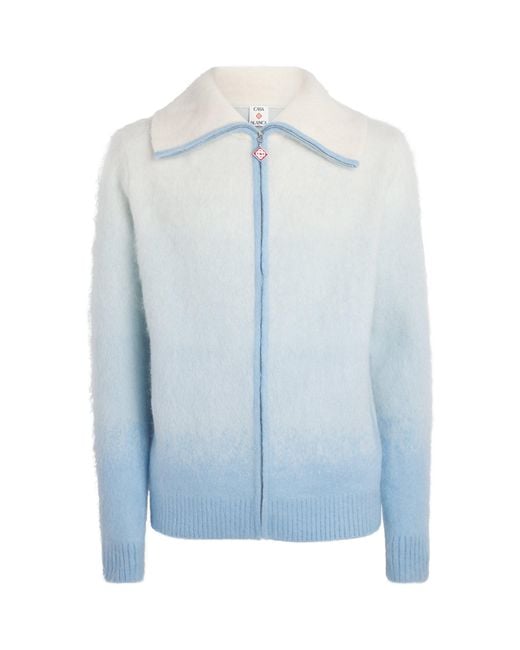 Casablanca Blue Wool-Mohair-Blend Gradient Jacket for men