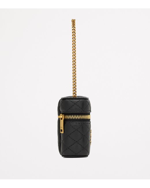 Saint Laurent Black Gaby Vanity Micro Quilted Leather Shoulder Bag