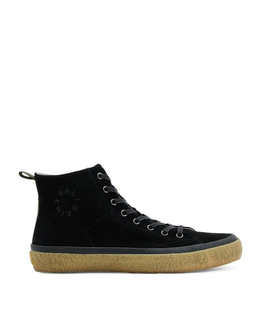 AllSaints Black Suede Crister High-Top Sneakers for men