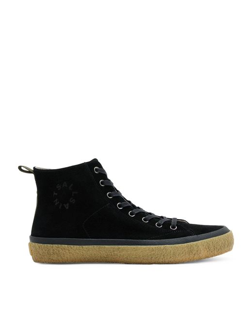 AllSaints Black Suede Crister High-top Sneakers for men