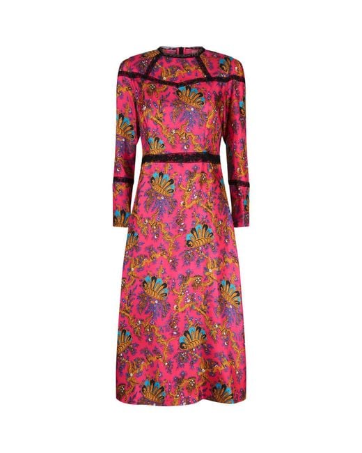 sandro pink silk dress SANDRO Ruched Satin-Effect Maxi Dress