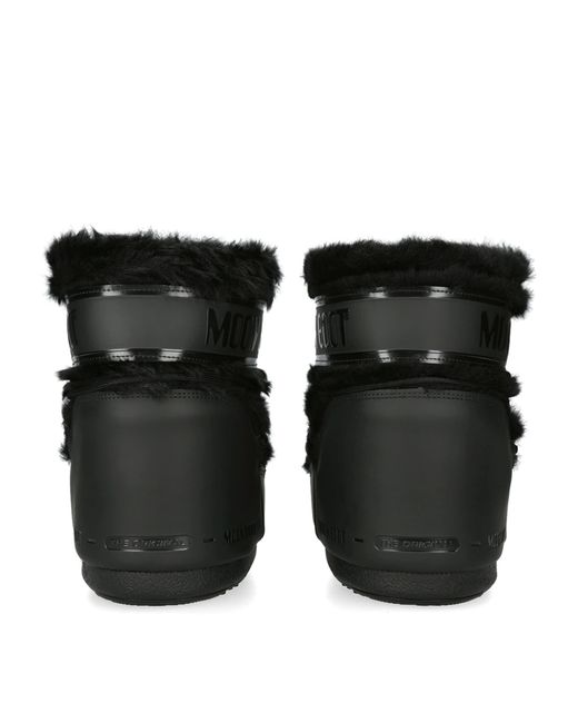 Moon Boot Black Faux Fur Icon Low Ankle Boots