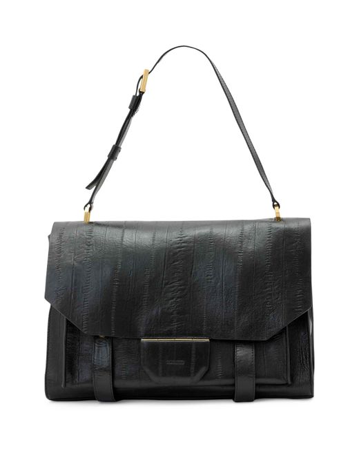 AllSaints Black Leather Ursa Shoulder Bag
