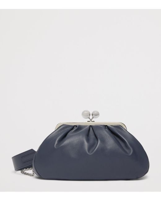 Weekend by Maxmara Blue Medium Leather Pasticcino Clutch Bag