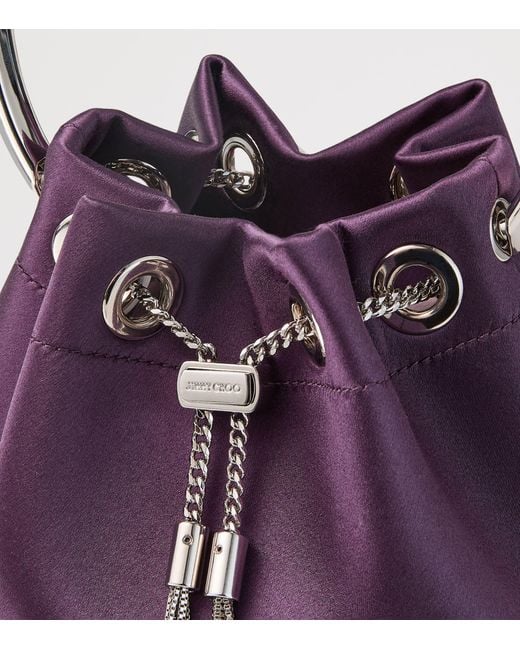 Jimmy Choo Purple Bon Bon Satin Top-Handle Bag