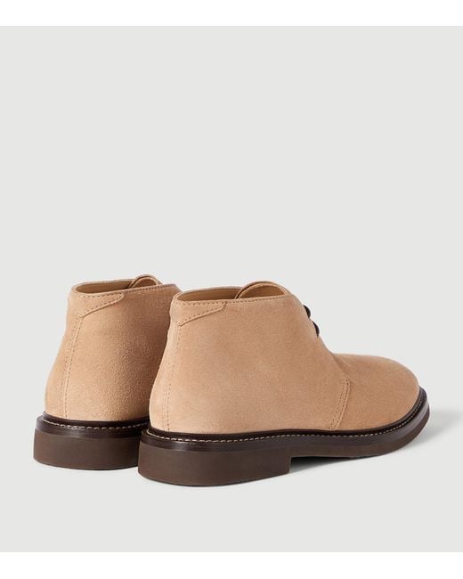 Brunello Cucinelli Brown Suede Chukka Boots for men