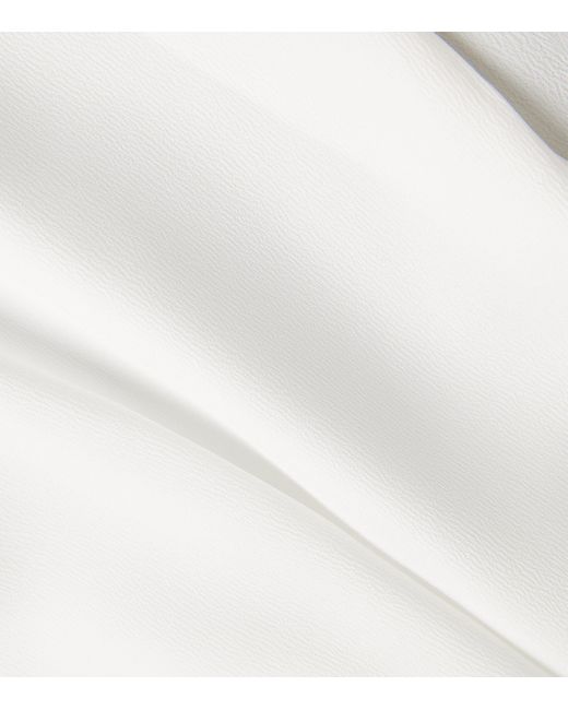 MAX&Co. White Crepe De Chine Scarf-Neck Shirt