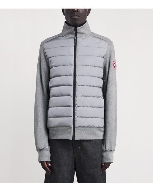 Canada Goose Gray Down Hybridge Huron Zip-Up Sweatshirt for men