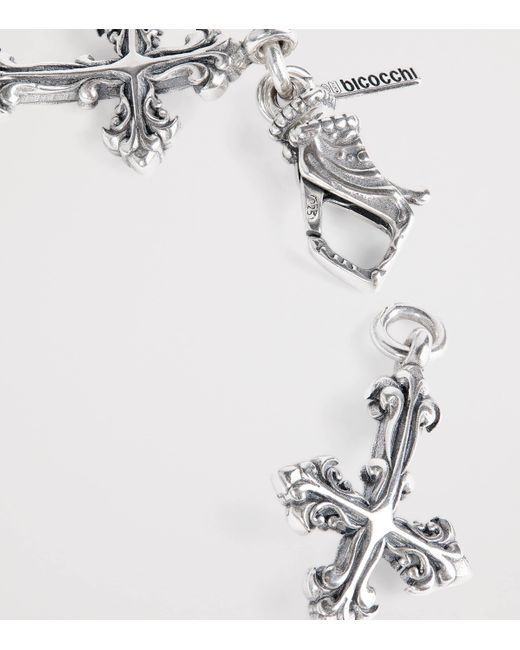 Emanuele Bicocchi Metallic Large Sterling Multi-Cross Avelli Bracelet for men