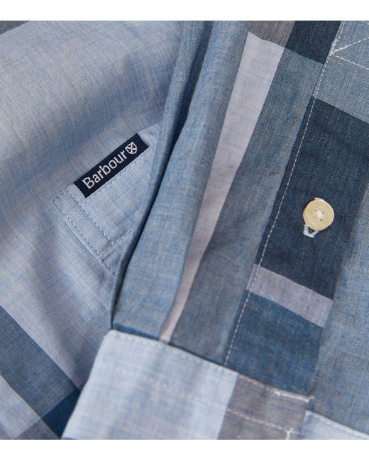 Barbour Blue Short-sleeve Tartan Harris Shirt for men