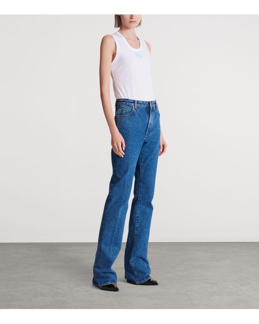 Balmain Blue Elongated Straight Jeans