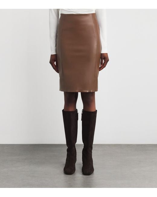 Wolford Brown Faux Leather Jenna Mini Skirt