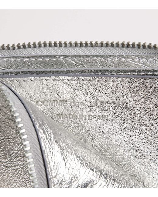 Comme des Garçons Gray Small Leather Half-Zip Wallet for men