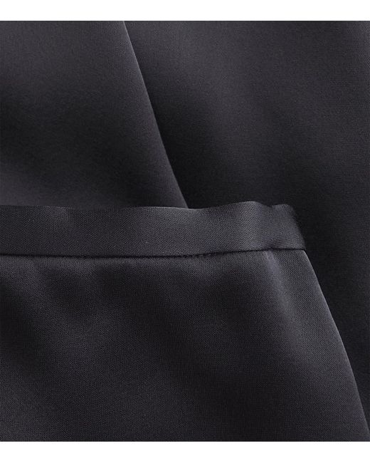 Theory Black Satin Midi Skirt