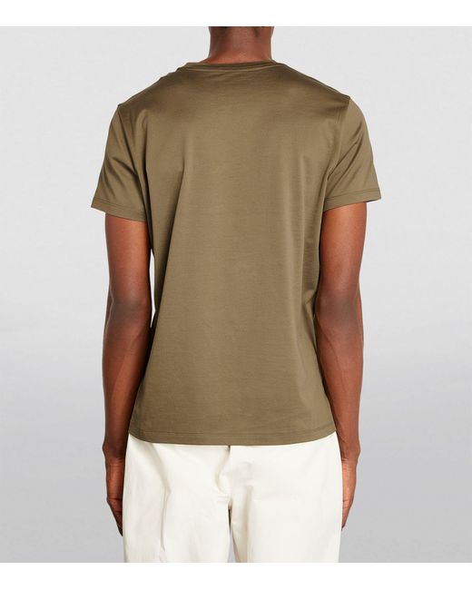 Moncler Green Cotton Logo-patch T-shirt for men