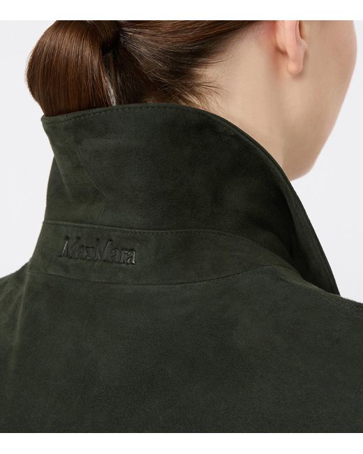 Max Mara Green Suede Shirt Jacket