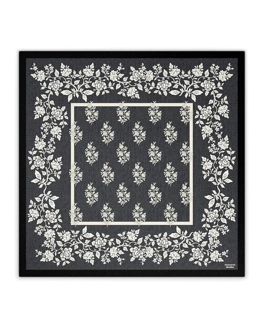 Weekend by Maxmara Black Silk Floral Print Scarf