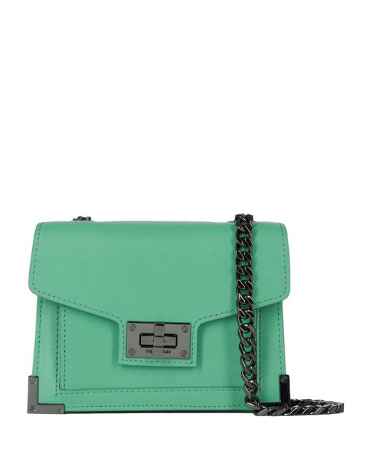 The Kooples Green Small Leather Emily Clutch Bag