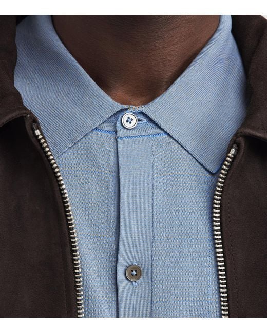 Paul Smith Blue Cotton Knitted Check Shirt for men