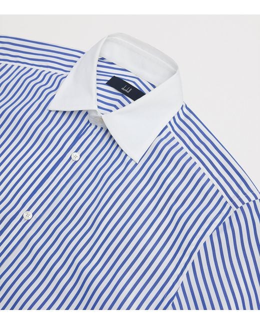 Dunhill Blue Cotton Stripe Shirt for men