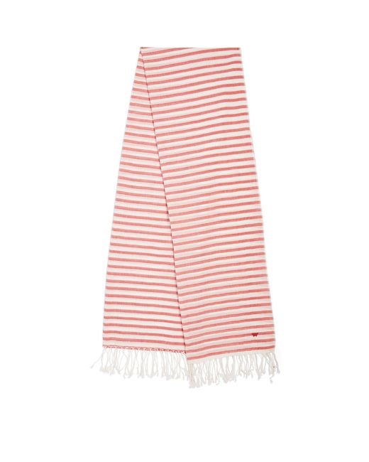Weekend by Maxmara Pink Cotton Striped Scarf