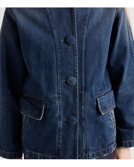 Prada Blue Washed Blouson Denim Jacket
