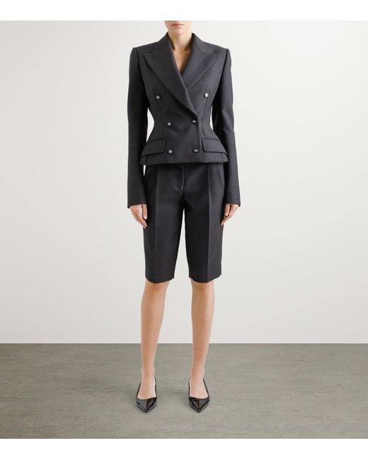 Dolce & Gabbana Blue Virgin Wool Fitted Blazer