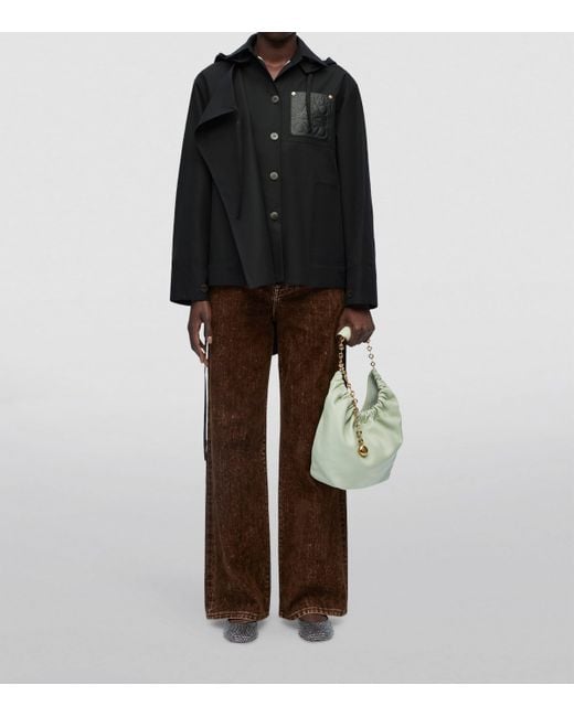 Loewe Black Hooded Parka Jacket