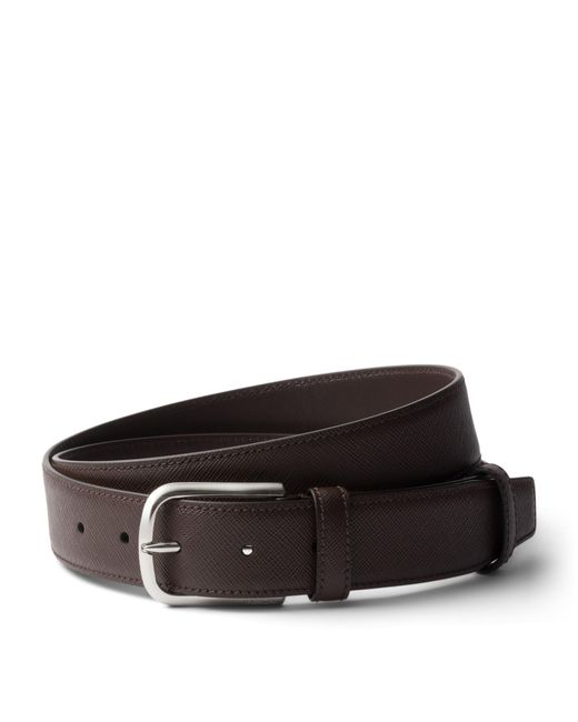 Prada Black Saffiano Leather Belt for men