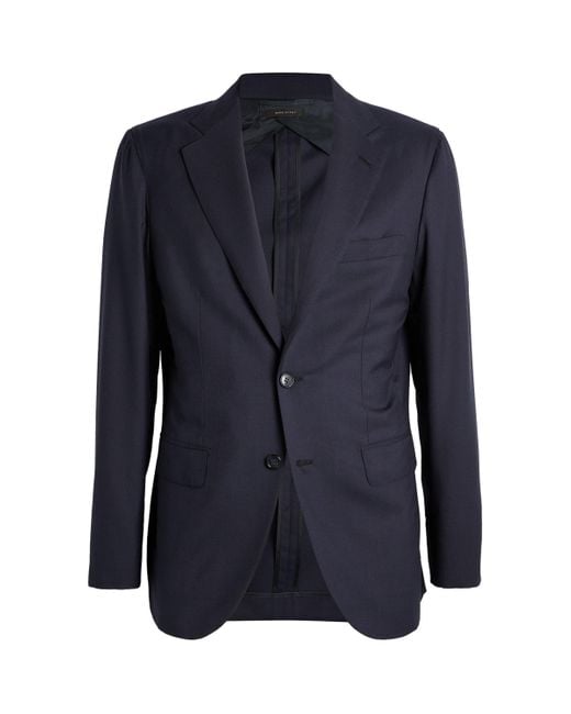 Brioni Blue Wool-Silk Plume Blazer for men