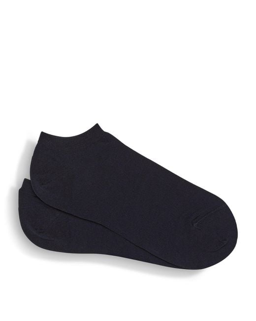 Zegna Blue Logo Ankle Socks for men