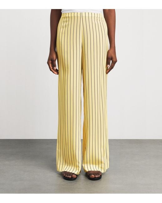 Staud Metallic Silk Stripe Stroll Trousers