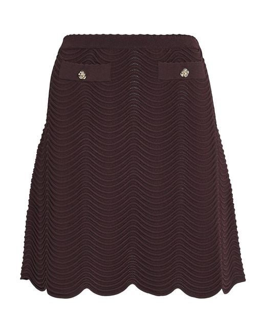 Sandro Purple Knitted Mini Skirt