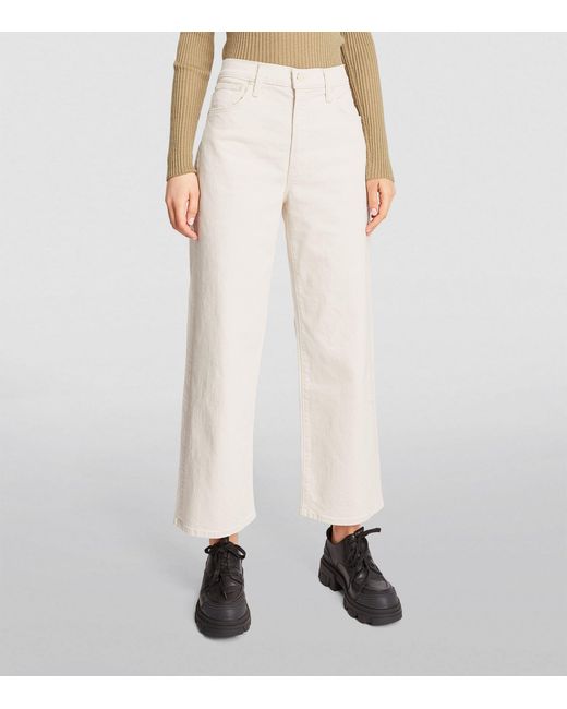 Mother White The Dodger Ankle Wide-leg Jeans