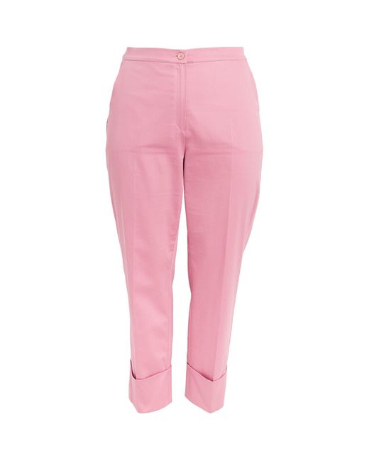 Marina Rinaldi Pink Cotton Satin Trousers