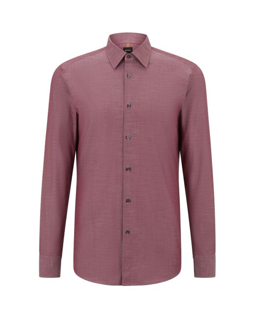 Boss Purple Organic Cotton Shirt for men