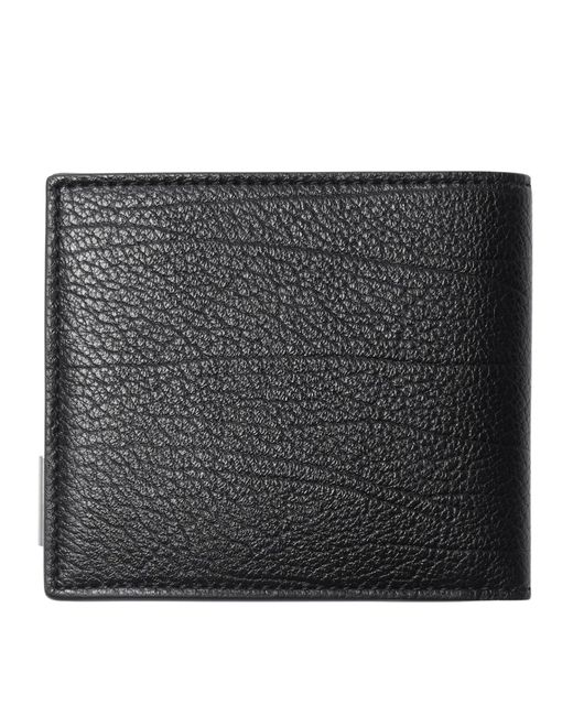 Burberry Black Grained Leather Bifold Wallet for men