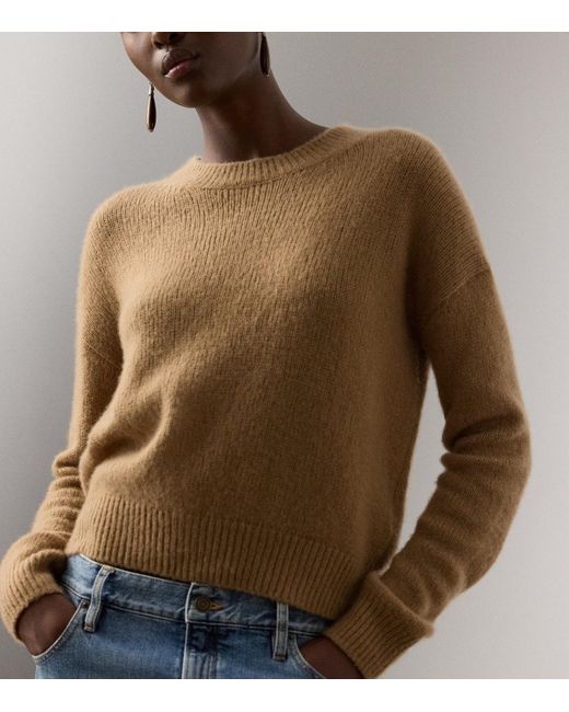 Ralph Lauren Natural Cashmere-Silk Crew-Neck Sweater