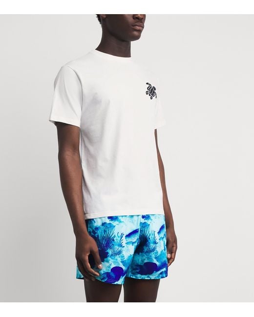 Vilebrequin White Organic Cotton Turtle T-Shirt for men
