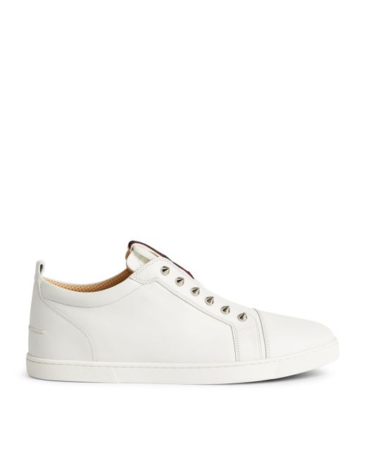 Christian Louboutin White F.A.V Fique A Vontade Calfskin Sneakers for men