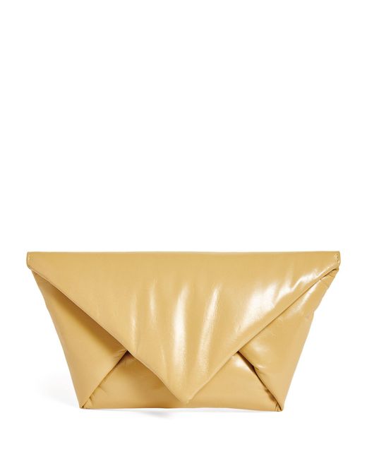 white leather envelope clutch