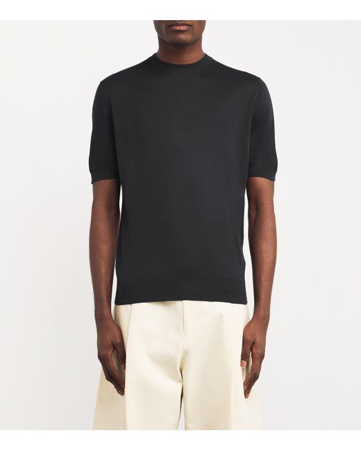 Colombo Black Cashmere-Silk T-Shirt for men