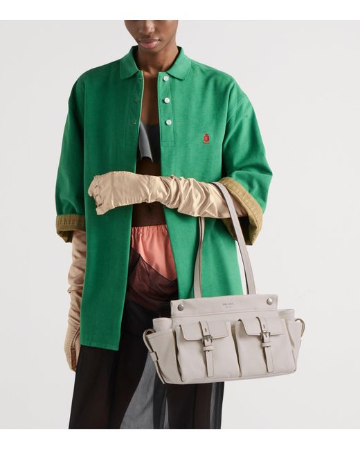 Prada Gray Medium Leather Route Tote Bag