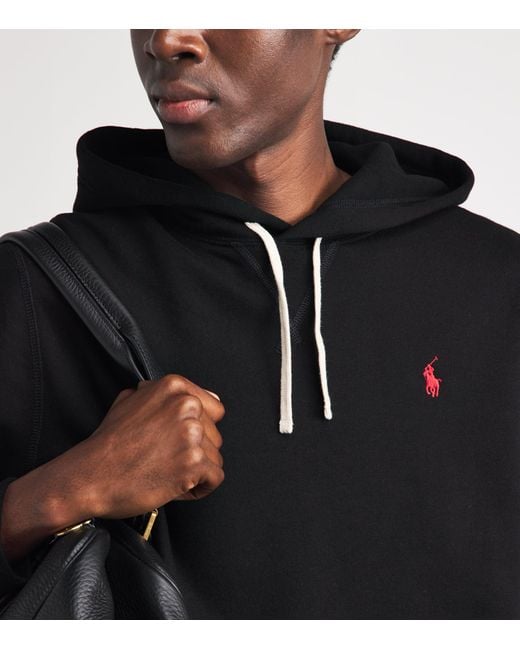 Polo Ralph Lauren Black Double-Knit Logo Hoodie for men
