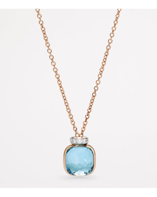 Pomellato Metallic Mixed, Topaz And Diamond Nudo Necklace
