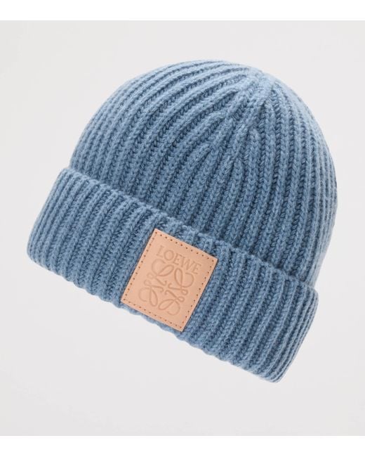 Loewe Blue Cashmere Logo Beanie